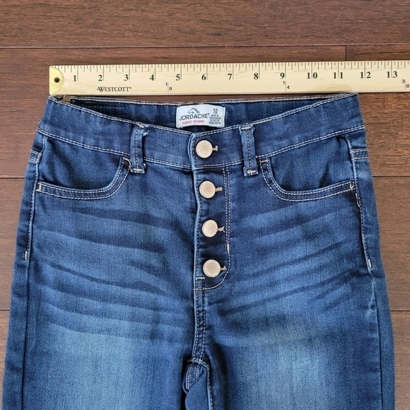 Jordache Super Skinny Snap-Up Jeans/Jeggings Girls Size 10 Adjustable Waist - Picture 8 of 10